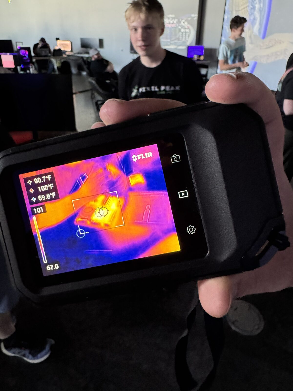 Thermal cam view of an open PC
